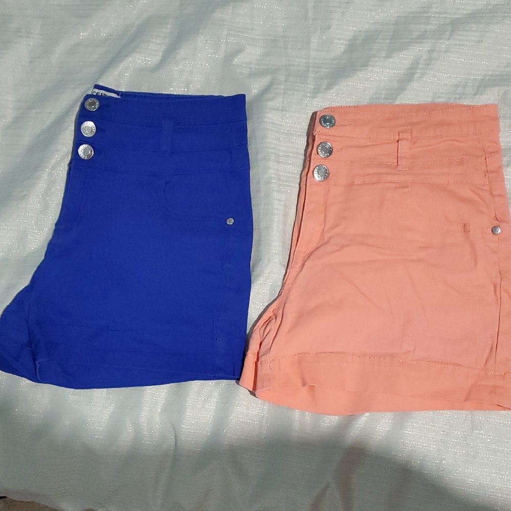 2 Pairs High Waisted Shorts